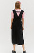 Collar point layered dress - Black