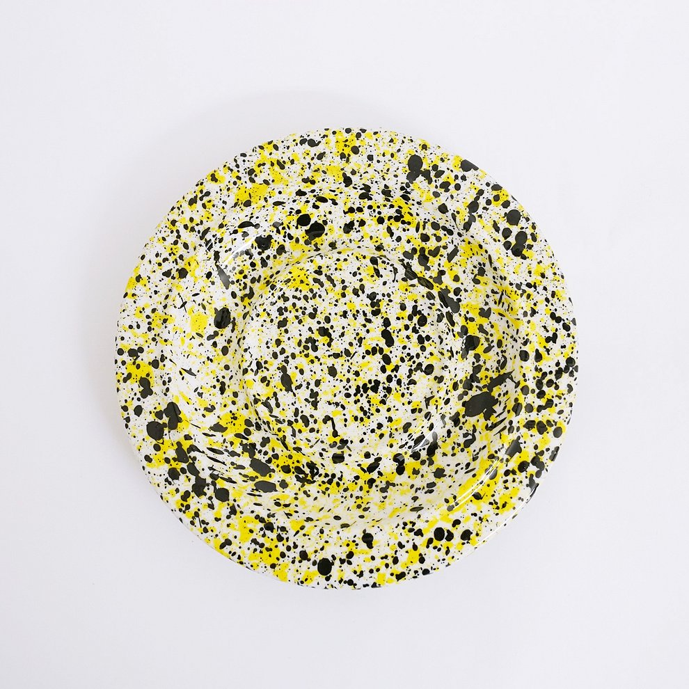 [Fabrik Pottery] 스플래쉬 플랫 컵 & 소서 세트 Yellow & Black (BOONTHESHOP Exclusive)