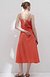 Seersucker layered dress - Reddish orange