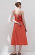 Seersucker layered dress - Reddish orange