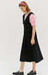 Collar point layered dress - Black