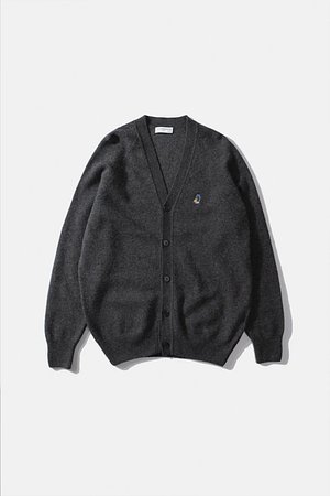 EDMMOND STUDIOS(에드몬드 스튜디오) [에드몬드 스튜디오] SPECIAL DUCK CARDIGAN PLAIN GREY MELANGE | S.I.VILLAGE (에스아이빌리지)