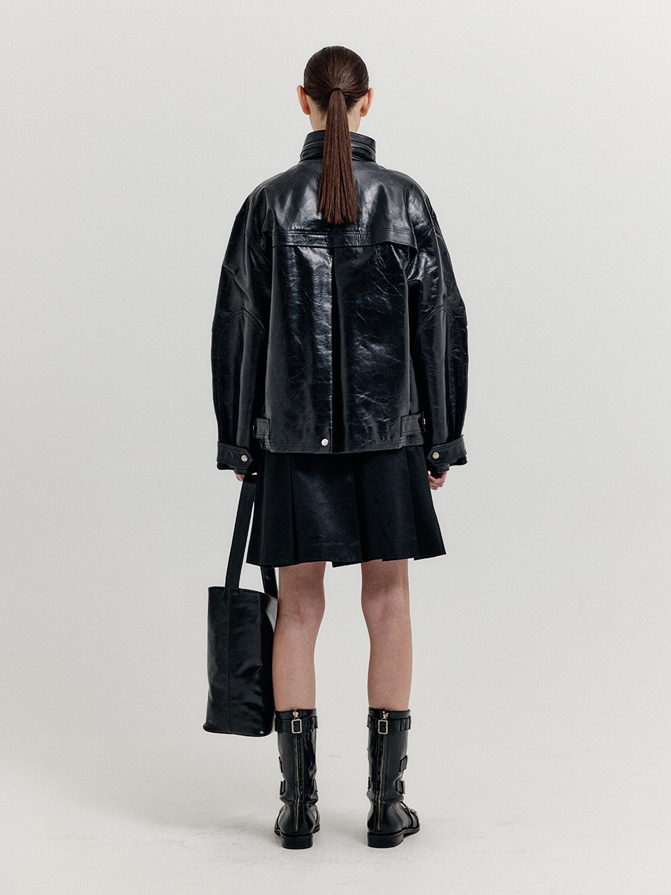 レザージャケット・コート EENK XIN Leather Bomber Jumper EENK(잉크) XIN Leather Bomber Jumper - Black | 신세계V