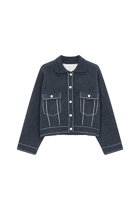 VOV(보브) 스티치트 울 카라 가디건 | S.I.VILLAGE (에스아이빌리지)