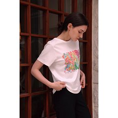 ‘Plants’ Silk cotton t-shirt (White Ivory)