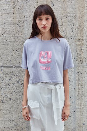 MUSEE(뮤제) LE BALLON Symbol Graphic Print T-shirt_Lavender Gray | S.I.VILLAGE (에스아이빌리지)