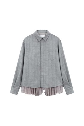 SACAI(사카이) 여성 초크 스트라이프 플리츠 셔츠 | S.I.VILLAGE (에스아이빌리지)