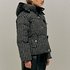 Hooded quilted tweed shell down jacket