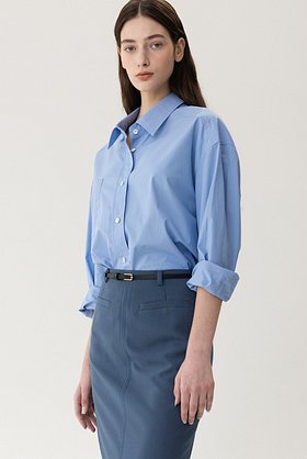 KINDERSALMON(킨더살몬) FW23 노라Nora Classic Shirt Capri Blue | S.I.VILLAGE (에스아이빌리지)