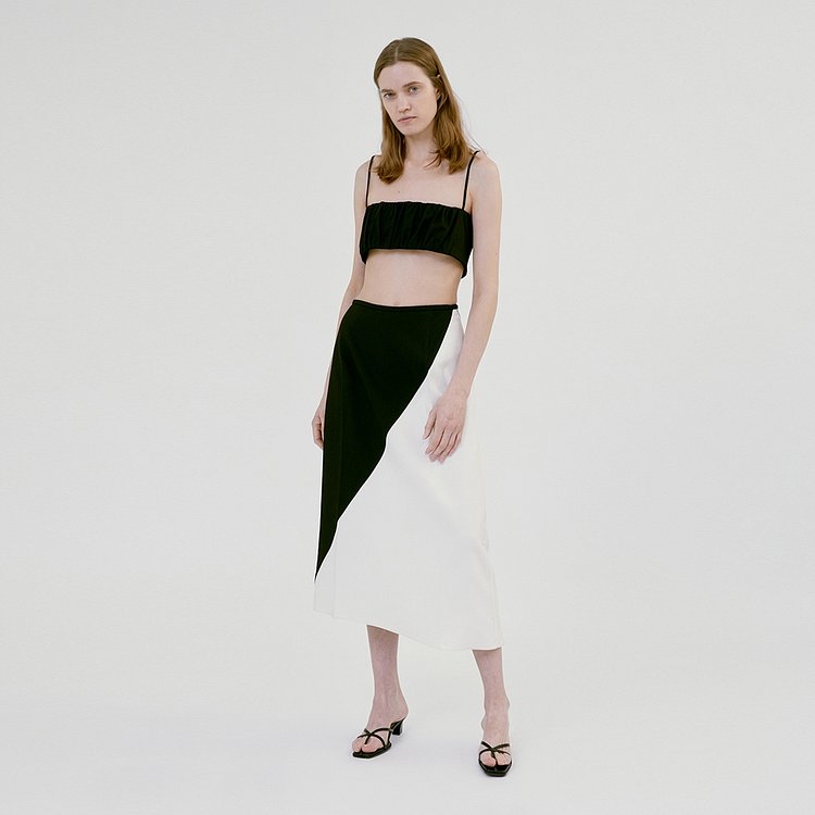 COLORBLOCK SKIRT (BLACK/WHITE)