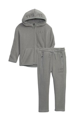 GAP Kids(갭키즈) [토들러 남아 2-5세] 자수 로고 플리스 후드 집업 & 플리스 팬츠 | S.I.VILLAGE (에스아이빌리지)