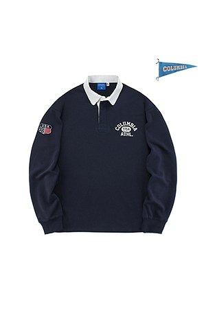 COLUMBIA UNIVERSITY(컬럼비아 유니버시티) 1960S LOGO TERRY RUGBY SHIRTS 크라운네이비 | S.I.VILLAGE (에스아이빌리지)