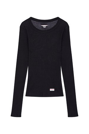 ALEXANDER WANG(알렉산더왕) 리브드 코튼 롱 슬리브 티셔츠 | S.I.VILLAGE (에스아이빌리지)