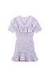 JACQUARD COTTON MINI DRESS - PURPLE