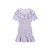 JACQUARD COTTON MINI DRESS - PURPLE