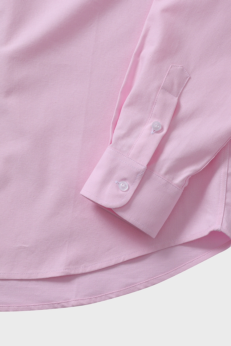 C Patch Unisex Pink Oxford Shirt