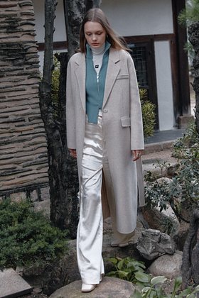 MUSEE(뮤제) HADID Tailored Cashmere Blended Handmade Coat_Oatemeal | S.I.VILLAGE (에스아이빌리지)