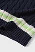 [CONCEPT COLLEGE] Light Green C Patch V-neck Knitwear Vest [Navy]