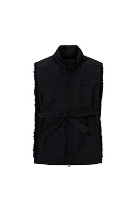 Strap Fake Fur Vest [BLACK]