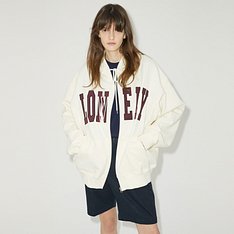 LONELY/LOVELY ZIP-UP HOODIE IVORY