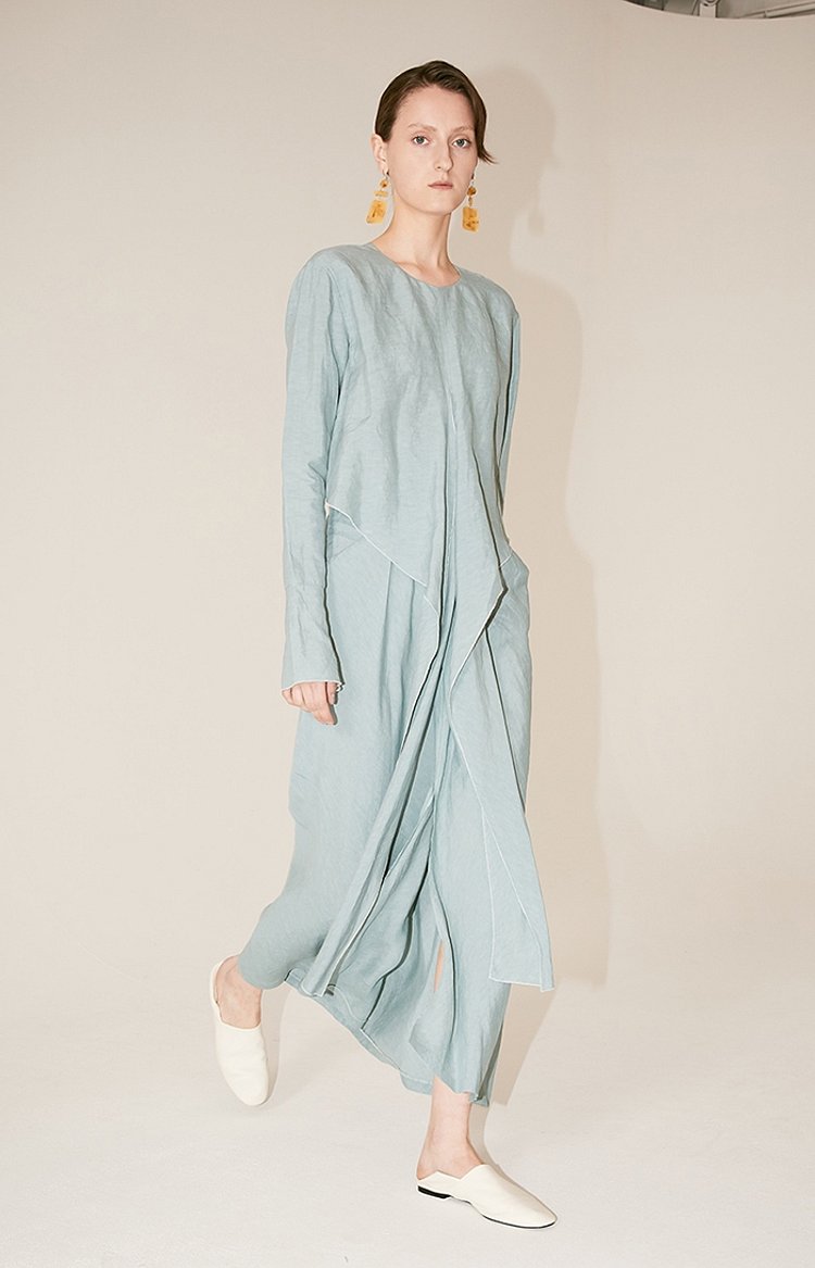 MUSEE(뮤제) [배우 김성은 착용][Signature] ROBE Drape Dress_Classic Mint | S.I.VILLAGE (에스아이빌리지) [MUSEE][배우 김성은... 