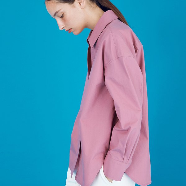 V-neck Collar Shirt_Pink