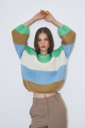 HEROINE(히로인) Mohair color block sweater (blue) | S.I.VILLAGE (에스아이빌리지)