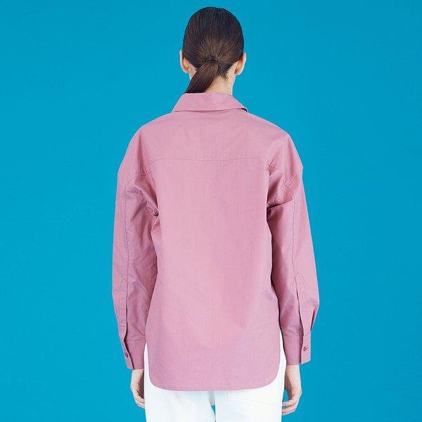 V-neck Collar Shirt_Pink