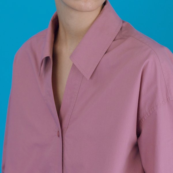 V-neck Collar Shirt_Pink