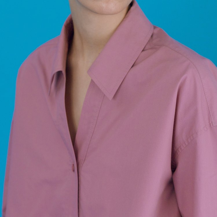 V-neck Collar Shirt_Pink