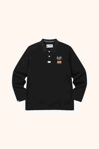 HORN GARMENT(혼가먼트) M LEATHER WAPPEN POINT LS POLO HN1CP21M | S.I.VILLAGE (에스아이빌리지)