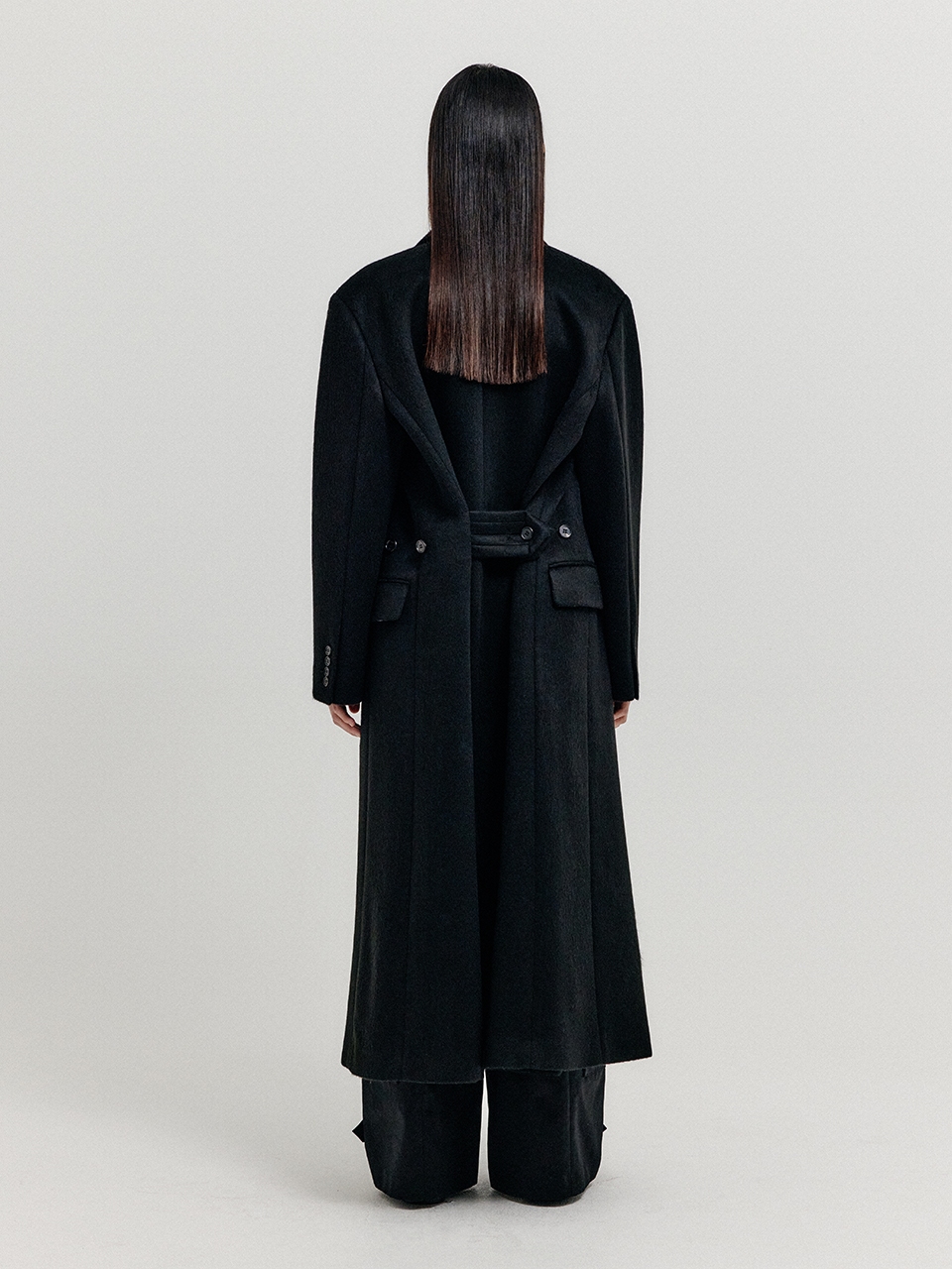 EENK(잉크) XENNA Double-Breasted Coat - Black | 신세계V