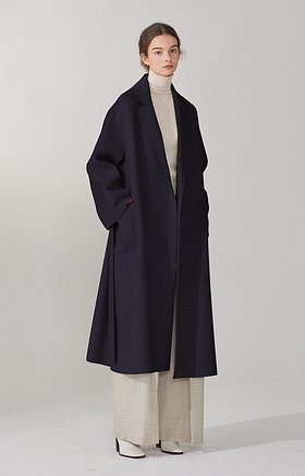 MUSEE(뮤제) [캐시미어 30%] LE MUSEE_MAGOT Premium Cashmere-Blend Handmade Coat_Royal Navy | S.I.VILLAGE (에스아이빌리지)
