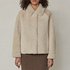 Shearling leather dolman sleeve jacket