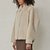 Shearling leather dolman sleeve jacket