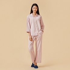 JAJU(자주) 여 코튼 레이온 스트레치 스트라이프 파자마 세트 | S.I.VILLAGE (에스아이빌리지)