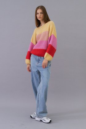 HEROINE(히로인) Mohair color block sweater(red) | S.I.VILLAGE (에스아이빌리지)