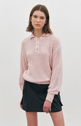 MAISONMARAIS(메종마레) Feather Knit Pull-Over, Light Pink | S.I.VILLAGE (에스아이빌리지)