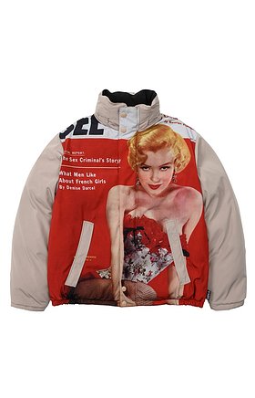 MM Poster Puffer Jacket [RED]