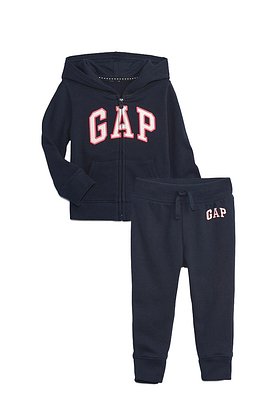 GAP Kids(갭키즈) [토들러 여아 2-5세] 글리터 로고 패치 후드 집업 & 조거 팬츠 | S.I.VILLAGE (에스아이빌리지)
