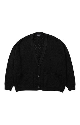 Clam Patterned Mohair Cardigan [BLACK]