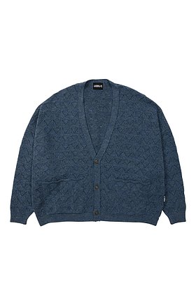 Clam Patterned Mohair Cardigan [BLUE]