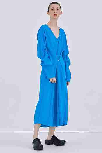 WNDERKAMMER(분더캄머) Shirring Backless Long Dress_Blue | S.I.VILLAGE (에스아이빌리지)
