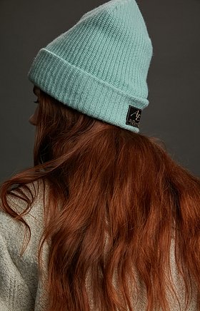 AEER(아에르) Beanie Logo Wool Cashmere Blend Mint | S.I.VILLAGE (에스아이빌리지)