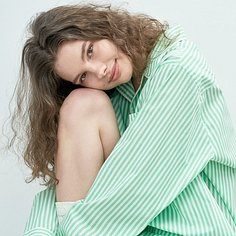 Knotted Hill Oversized Shirt Pajama Setup - Mint Green
