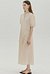 Puff sleeve pleated dress - Cream beige