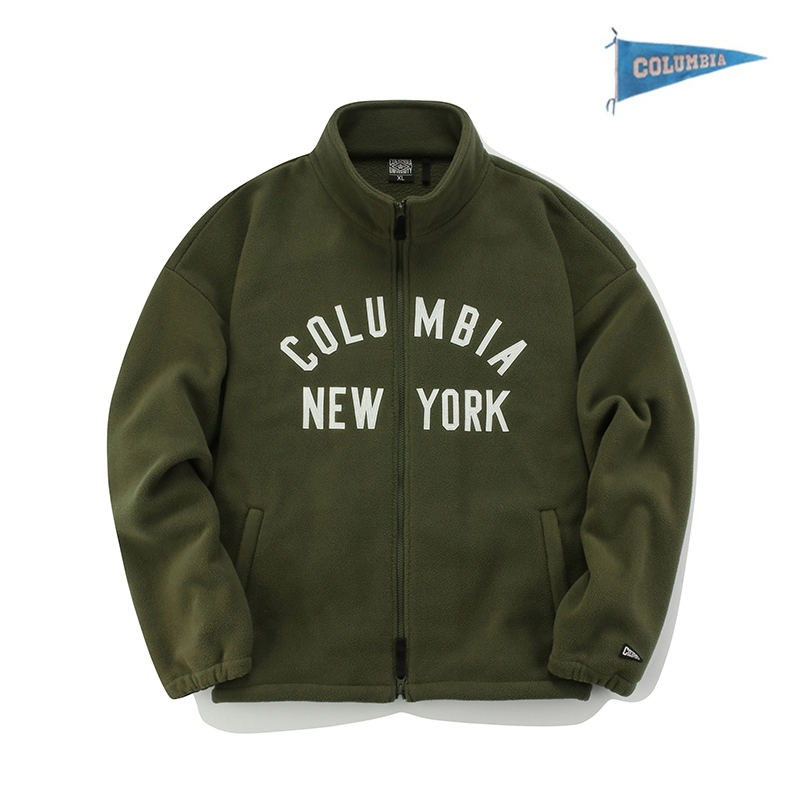 CU NY OVERFIT HEAVY FLEECE JACKET 다크카키 - S.I.VILLAGE [COLUMBIA UNIVERSITY]CU NY OVERFIT HEAVY FLEECE JACKET 다크카키 - 