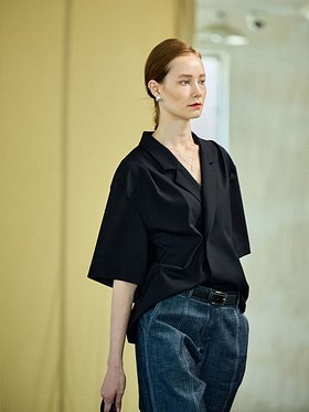 OUI MAIS NON(위메농) München wool-tencel blouse | S.I.VILLAGE (에스아이빌리지)
