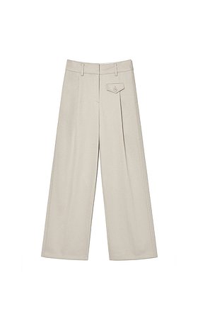 Cotton Tuck Pants Light Grey