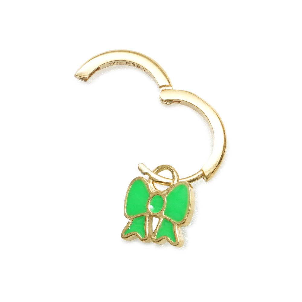 イヤリング Willemmina Garcia MINNIE BOW HOOP EARRING/ SS22015-GREEN WILHELMINA GARCIA(윌헬미나 가르시아) 윌헬미나 가르시아